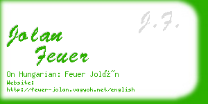 jolan feuer business card